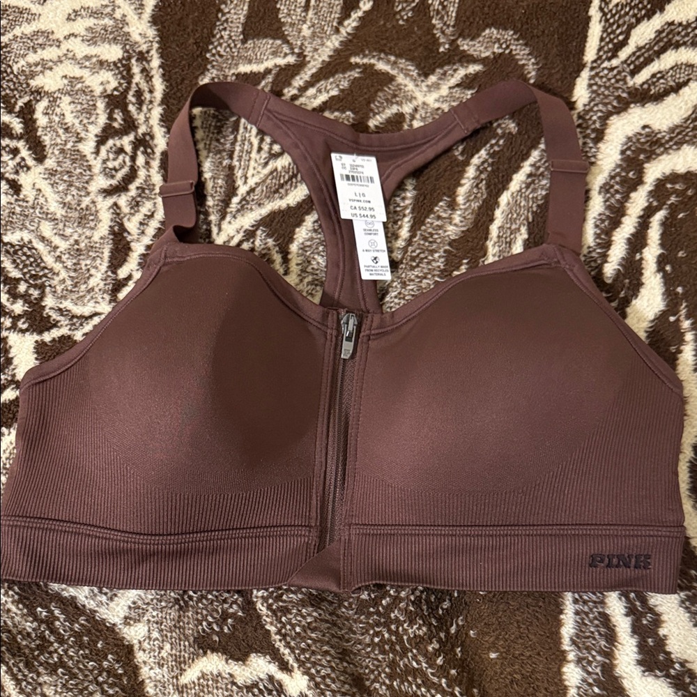 PINK Victoria's Secret Brown Sports Bra
